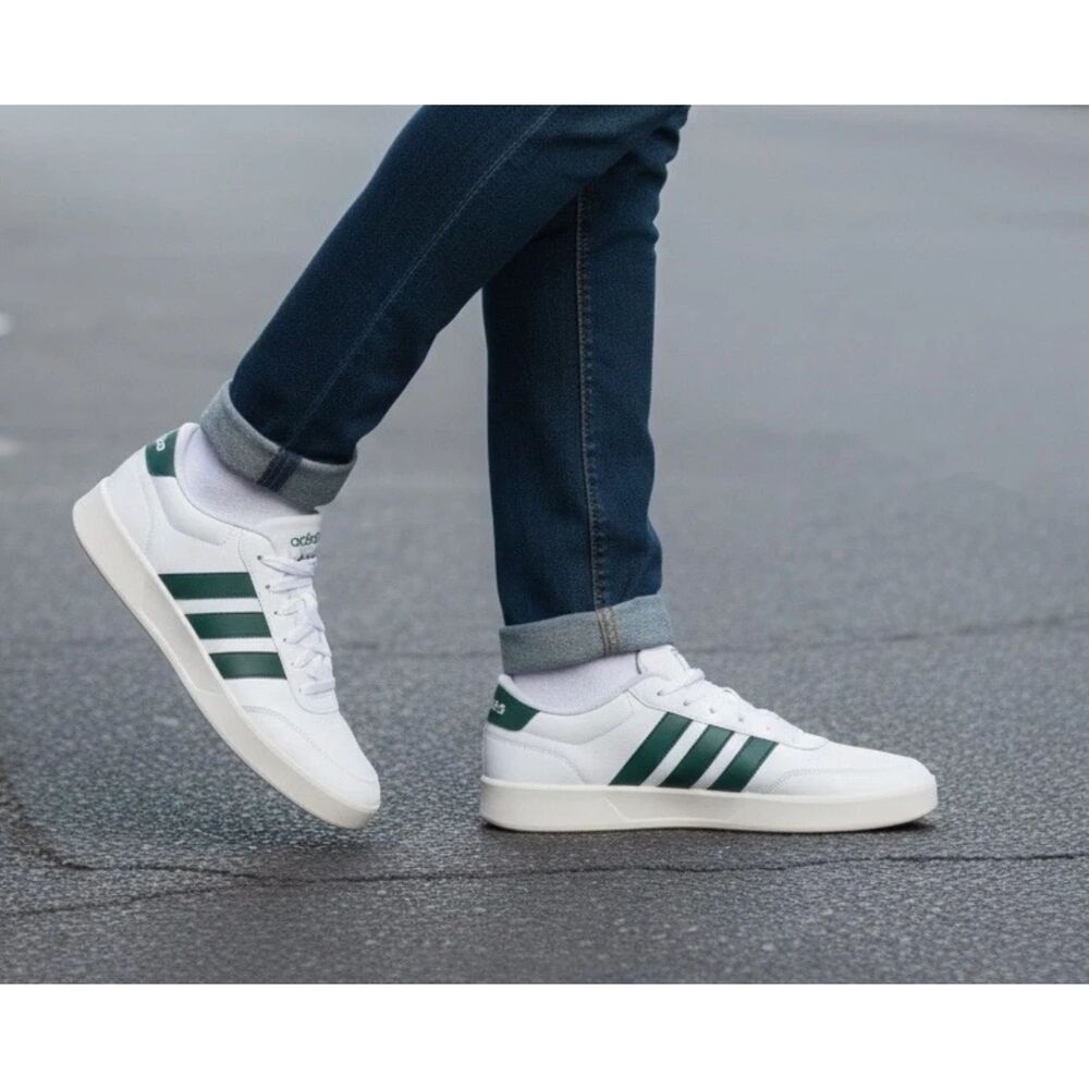 Adidas Breaknet 3.0 White/Green Sneaker Size 9 JR3549